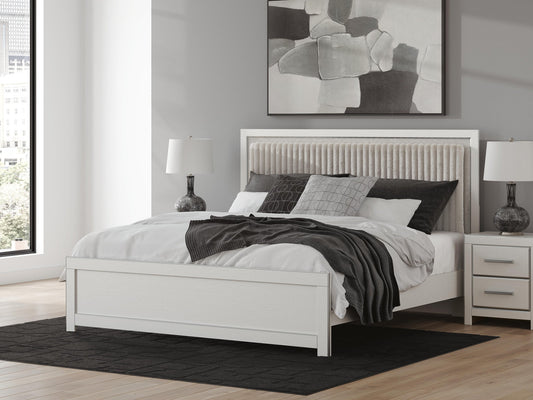 Zuraleus King Upholstered Panel Platform Bed