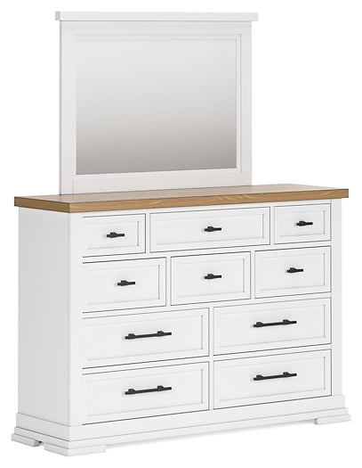 Ashbryn California King Panel Storage Bed with Mirrored Dresser, Chest and Nightstand