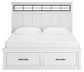 Ashbryn King Panel Storage Bed with Mirrored Dresser and Nightstand