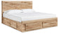Hyanna King Panel Storage Bed with 1 Under Bed Storage Drawer, Dresser, Mirror and Nightstand