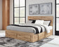 Hyanna King Panel Storage Bed with 1 Under Bed Storage Drawer, Dresser, Mirror and Nightstand