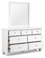 Fortman King Panel Bed with Mirrored Dresser and Nightstand