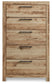 Hyanna Queen Panel Storage Bed, Dresser, Mirror, Chest and Nightstand