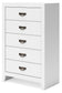 Binterglen Twin Panel Bed, Dresser, Mirror, Chest and Nightstand