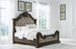 Maylee California King Upholstered Bed with Mirrored Dresser