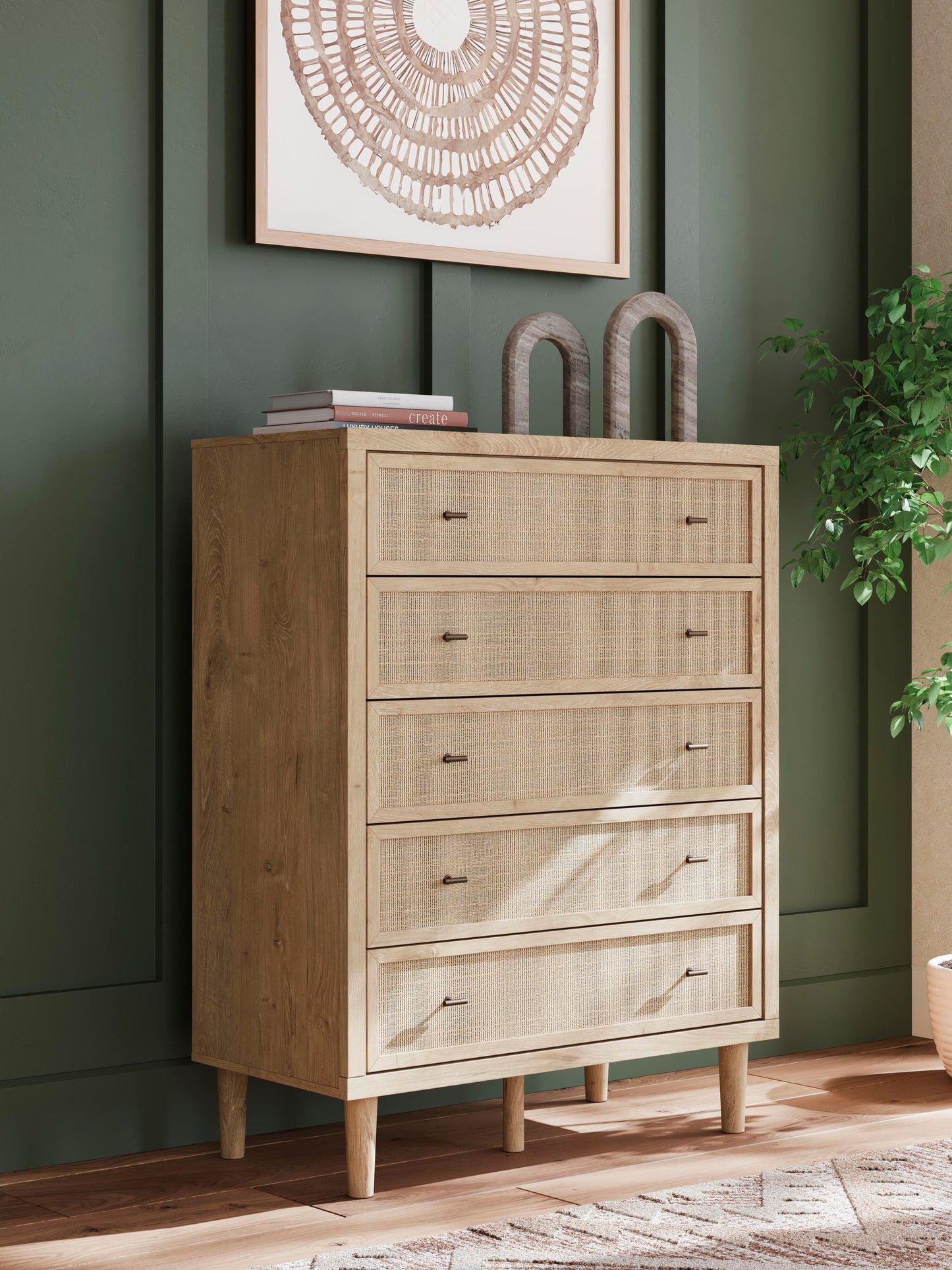 Cielden Queen Panel Headboard, Dresser, Mirror, Chest and Nightstand