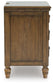 Sturlayne California King Upholstered Panel Bed, Dresser, Mirror, Chest and Nightstand