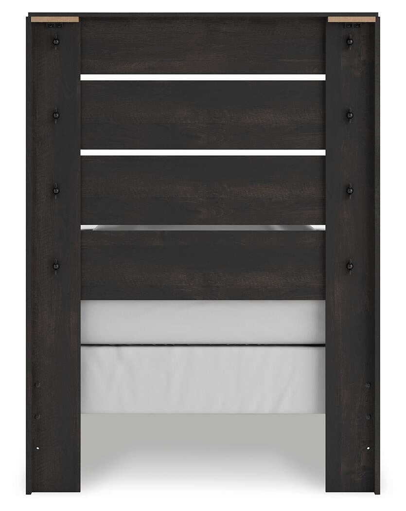 Hollivern Twin Panel Bed, Dresser, Mirror, Chest and Nightstand