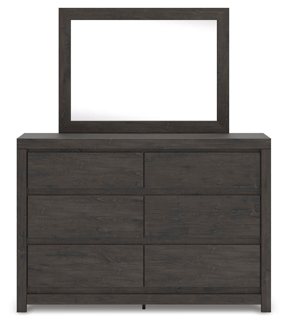 Fraluna King Panel Storage Bed, Dresser, Mirror, Chest and Nightstand