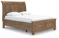 Feddinger Queen Storage Sleigh Bed with Mirrored Dresser, Chest and Nightstand