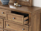 Feddinger California King Panel Bed with Mirrored Dresser and Nightstand