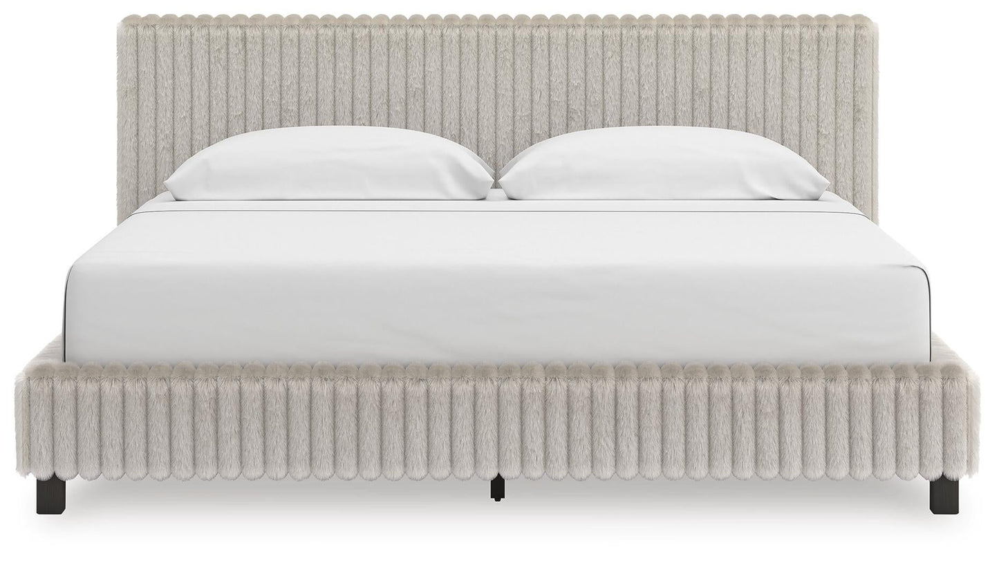 Zuraleus King Upholstered Bed, Dresser, Mirror and Nightstand