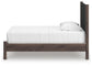 Pamytta Twin Upholstered Panel Platform Bed, Dresser and Mirror