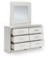 Zuraleus King Upholstered Panel Platform Bed, Dresser, Mirror and Nightstand