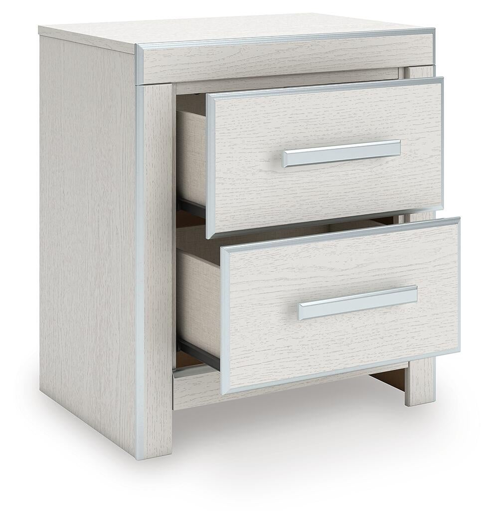 Zuraleus King Upholstered Panel Platform Bed, Dresser, Mirror and Nightstand