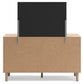 Cielden California King Upholstered Bed with Roll Slats, Dresser, Mirror and Nightstand