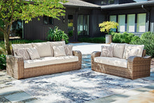 Load image into Gallery viewer, Sandy Bloom Outdoor Sofa and Loveseat with Lounge Chair and Ottoman
