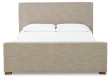 Load image into Gallery viewer, Dakmore California King Upholstered Bed with Mirrored Dresser

