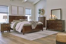 Load image into Gallery viewer, Danabrin California King Panel Bed with Mirrored Dresser and 2 Nightstands
