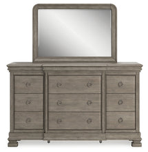 Load image into Gallery viewer, Lexorne California King Sleigh Bed with Mirrored Dresser and 2 Nightstands
