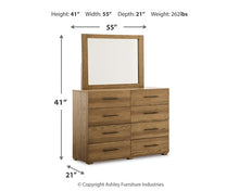 Load image into Gallery viewer, Dakmore California King Upholstered Bed with Mirrored Dresser
